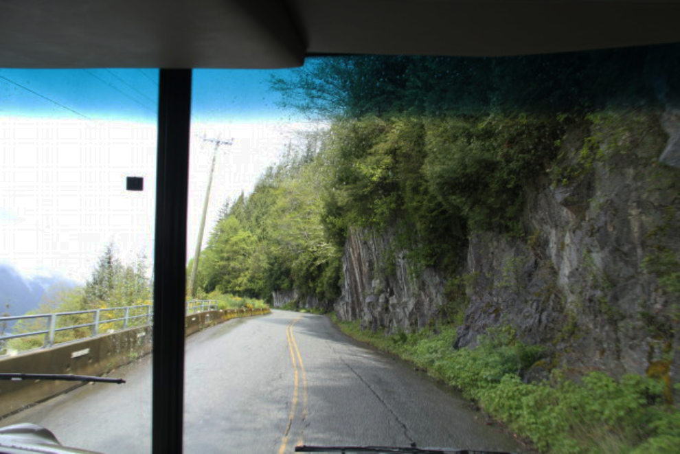 A narrow part of BC Highway 4 west of Port Alberni