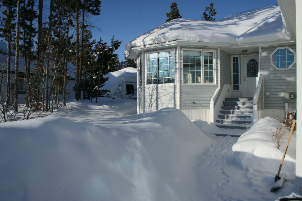 Deep snow at our Whitehorse home