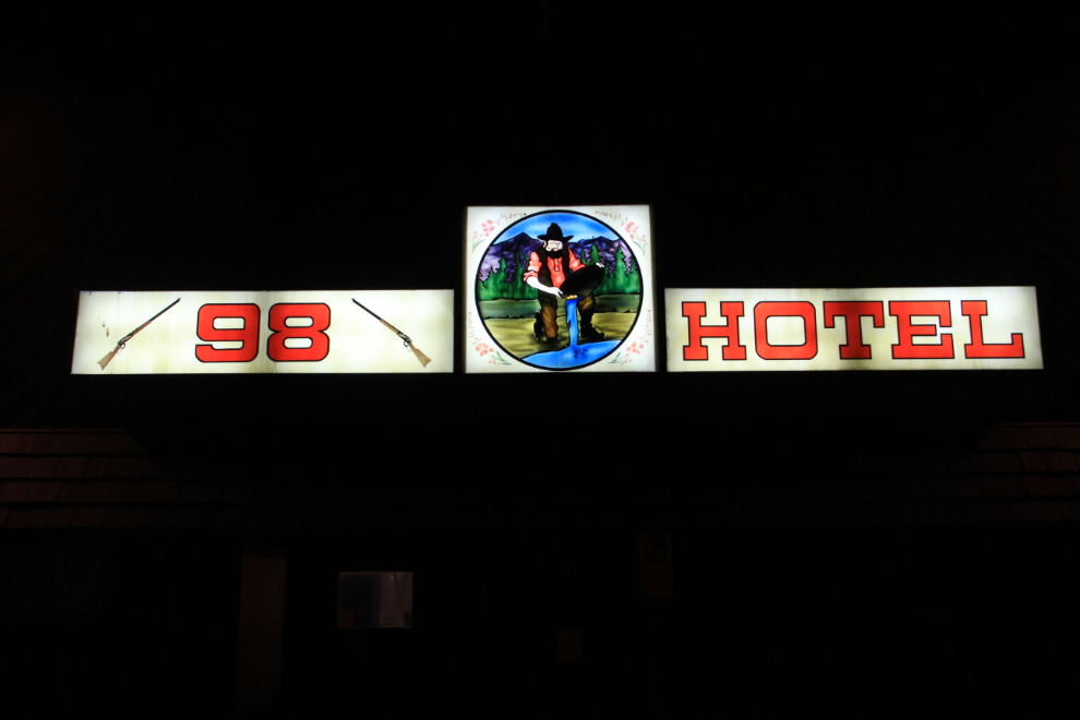 98 Hotel, Whitehorse, Yukon, at night