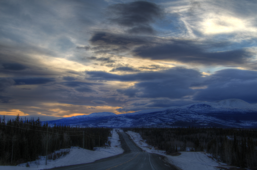 Evening sky over the Alaska Highway west of Whitehorse, Yukon