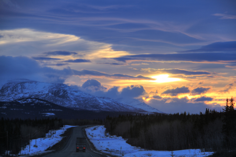 Sunset at Alaska Highway Km 1494