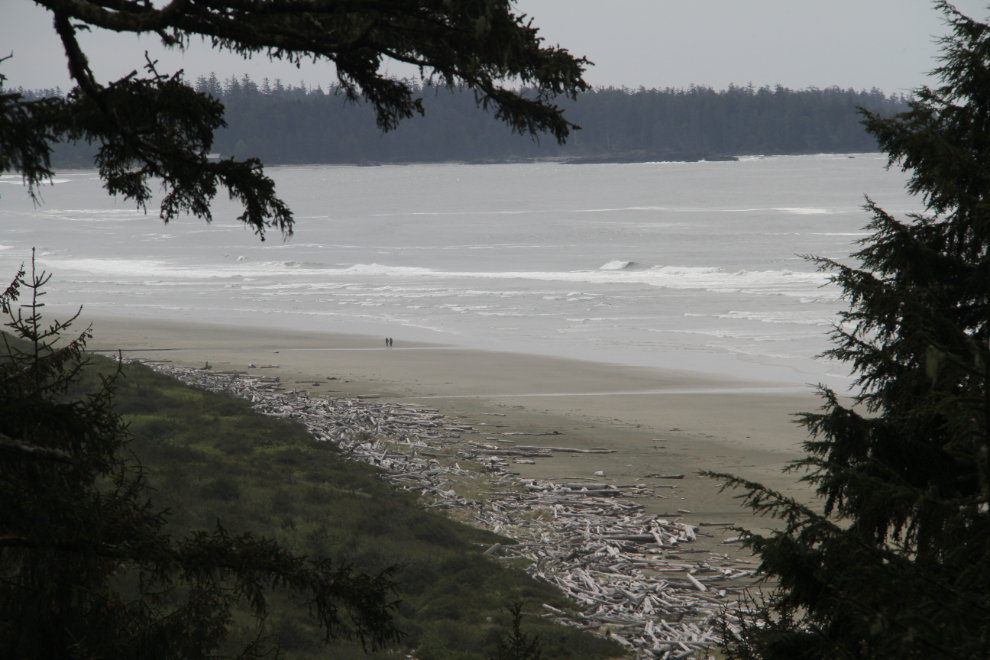 A look at Combers Beach from a viewpoint at Green Point Campground, Pacific Rim National Park