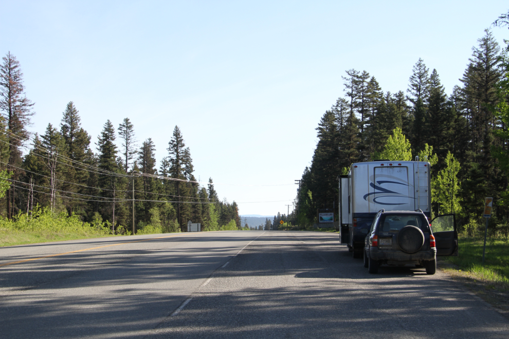 RV overnighting along Highway 20 near Williams Lake, BC