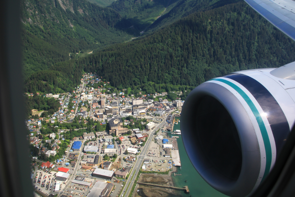 Downtown Juneau from an Alaska Airlines jet
