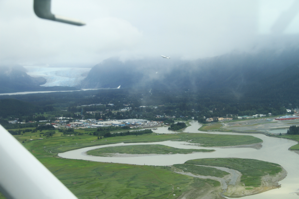 Mendenhall Glacier and the Juneau airport