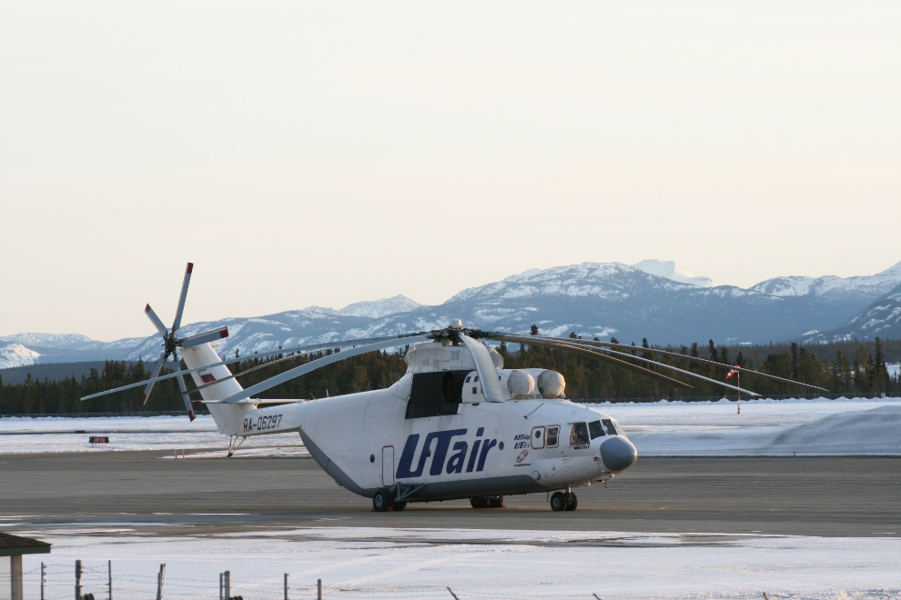 Russian Mi-26T helicopter in Whitehorse, Yukon