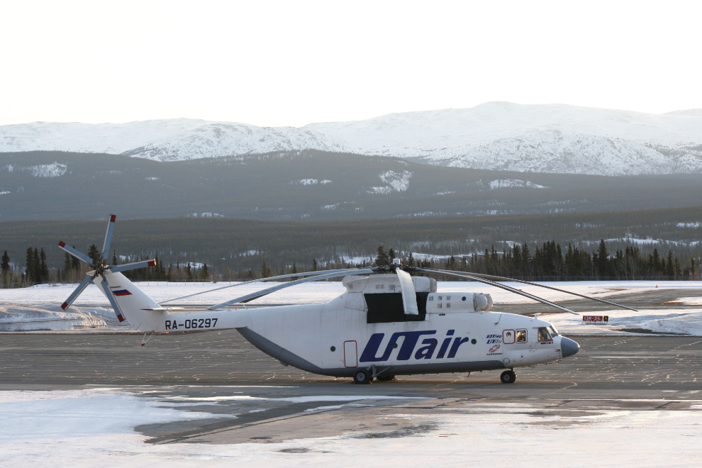 Russian Mi-26T helicopter in Whitehorse, Yukon