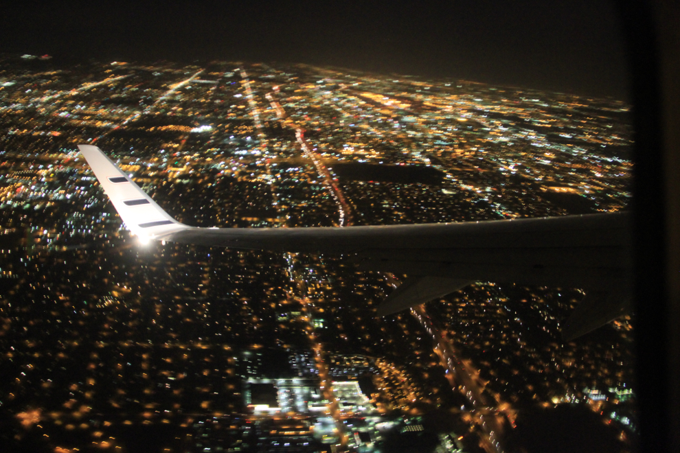 Landing at Phoenix at night