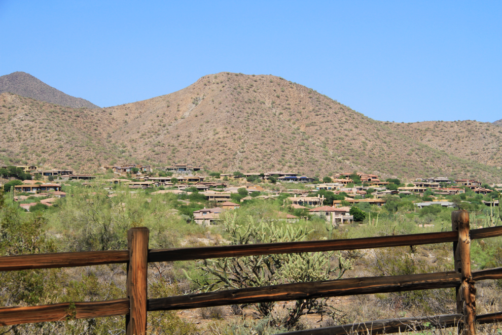 Housing development in the red hills north of Scottsdale, Arizona