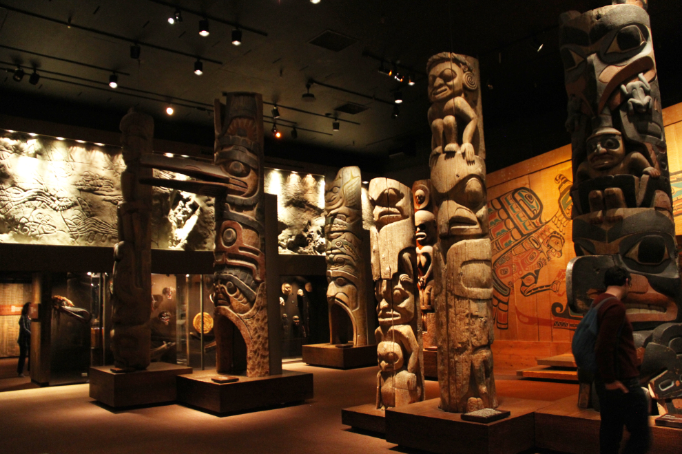 Totem poles at the Royal British Columbia Museum