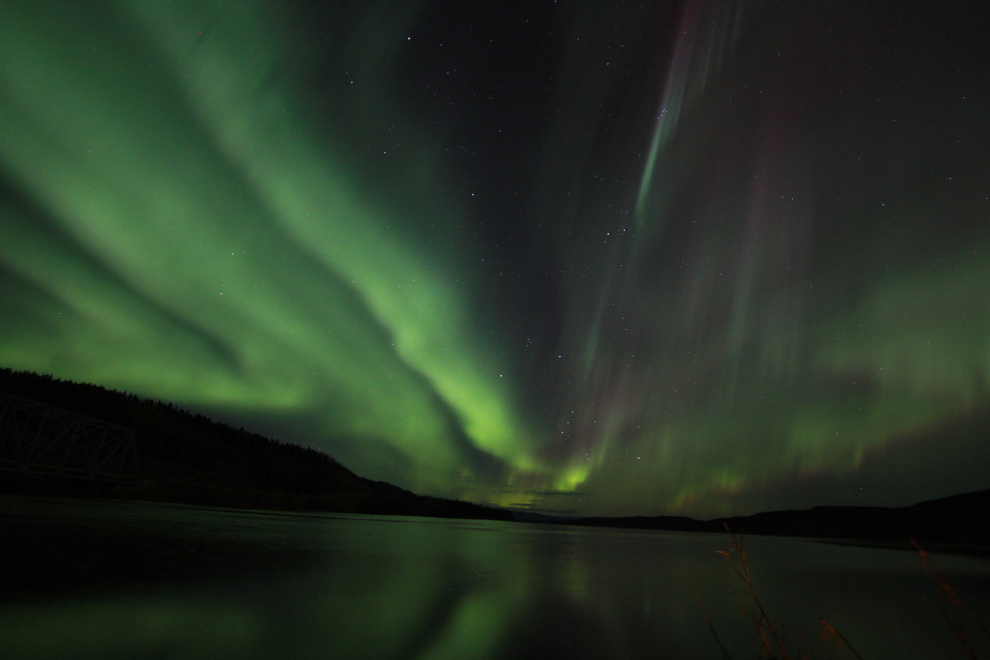 Aurora borealis over the Yukon River near Whitehorse