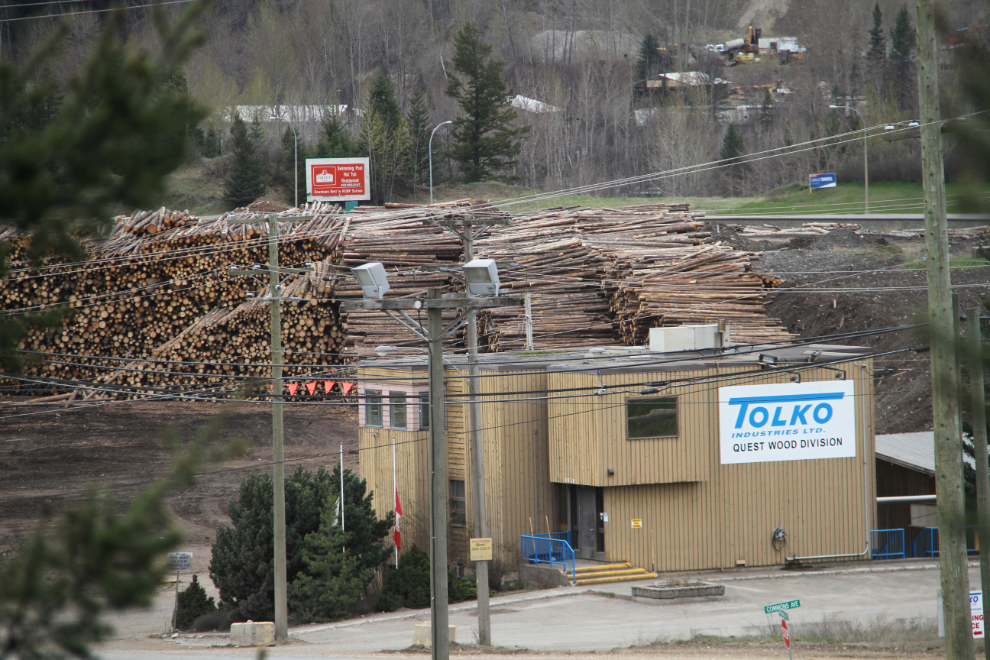 Wood-processing viewing tower at Quesnel, BC