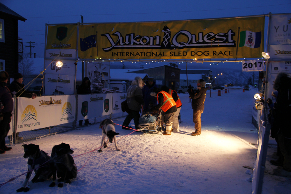 Torsten Kohnert at the Dawson City checkpoint of the Yukon Quest