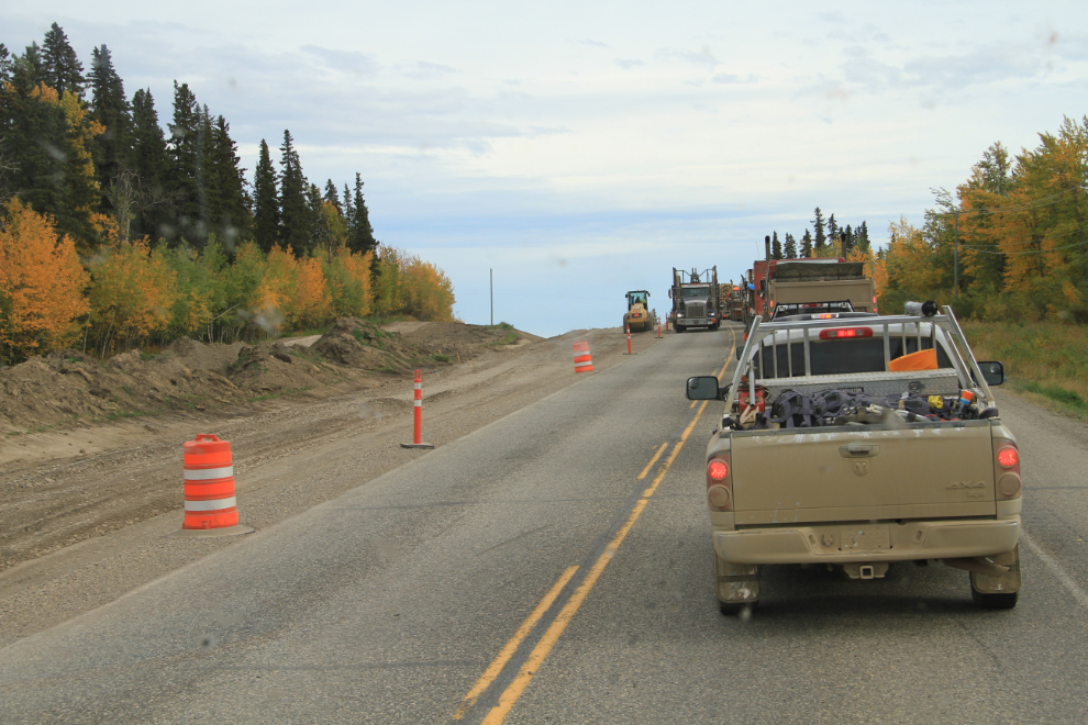 Passing lane under construction on the Alaska Highway