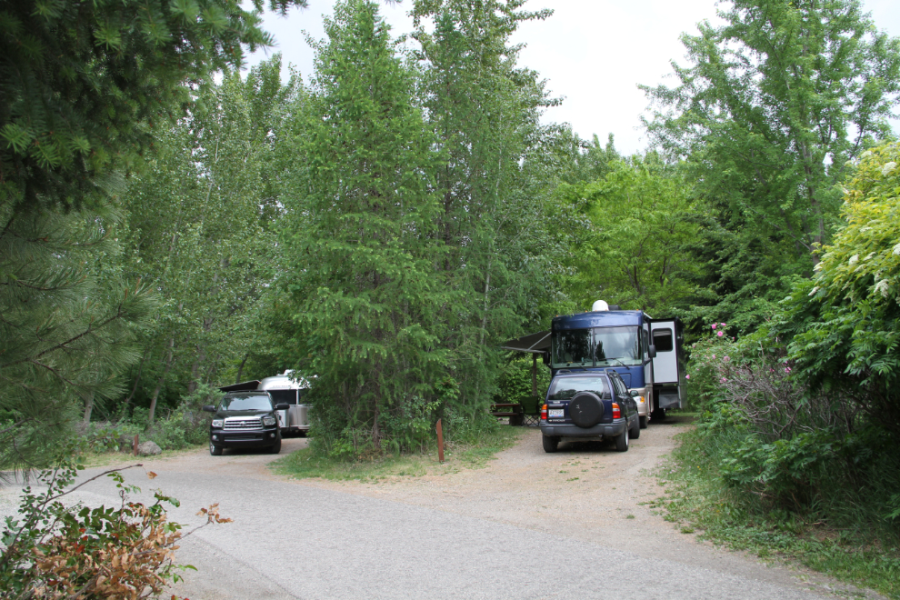 Campsite in Bear Creek Provincial Park in West Kelowna, BC