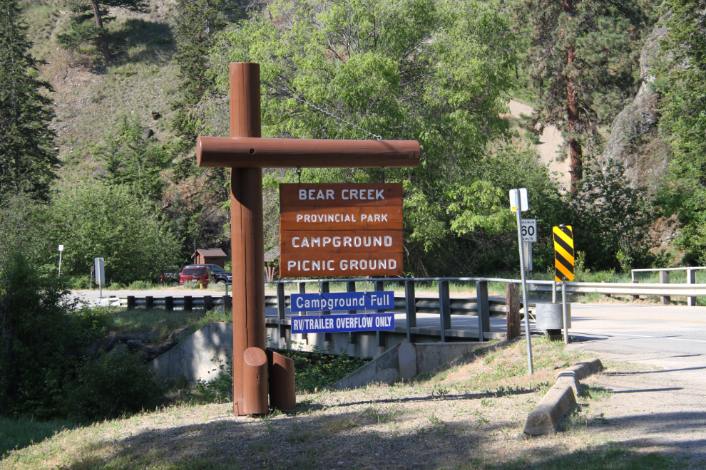 Full campground at Bear Creek Provincial Park, BC