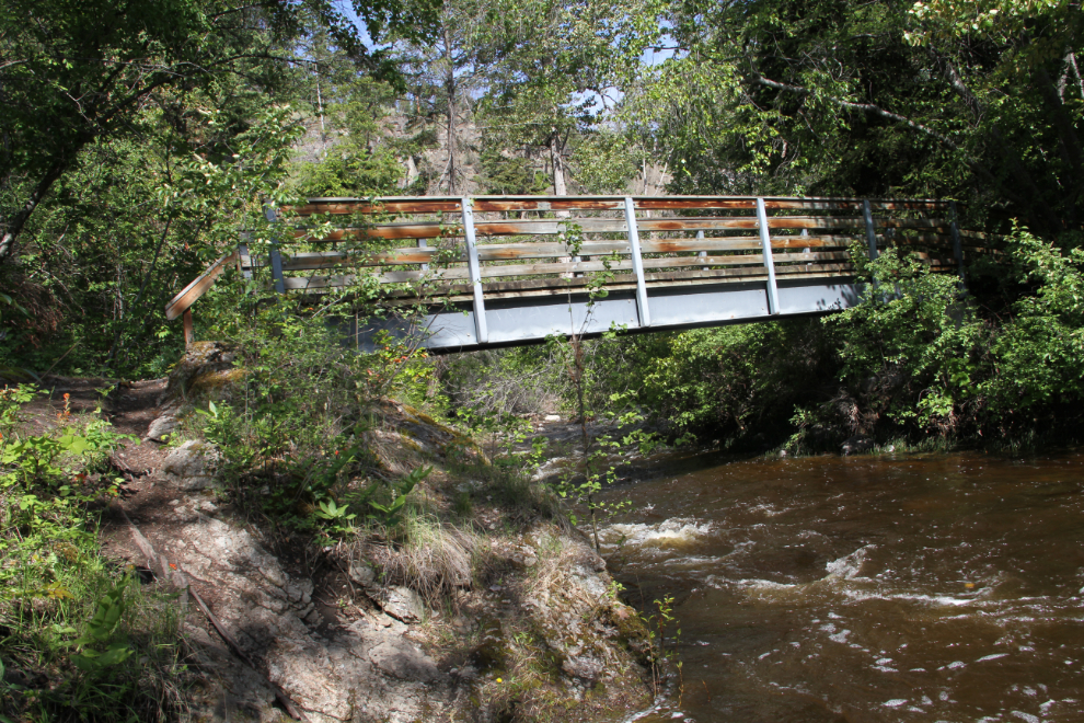 Foot bridge across Bear Creek in Bear Creek Provincial Park, BC