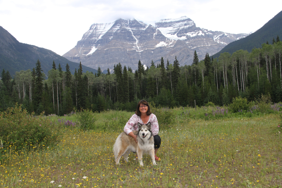 Cathy and Bella at Mount Robson, BC