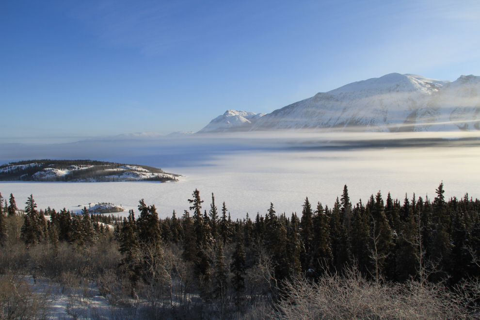 Fog at Bove Island, Yukon, at -34 degrees