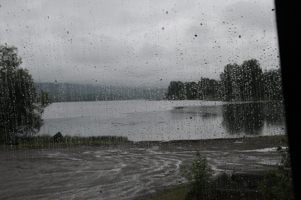 A rainy evening in the RV  at Burns Lake
