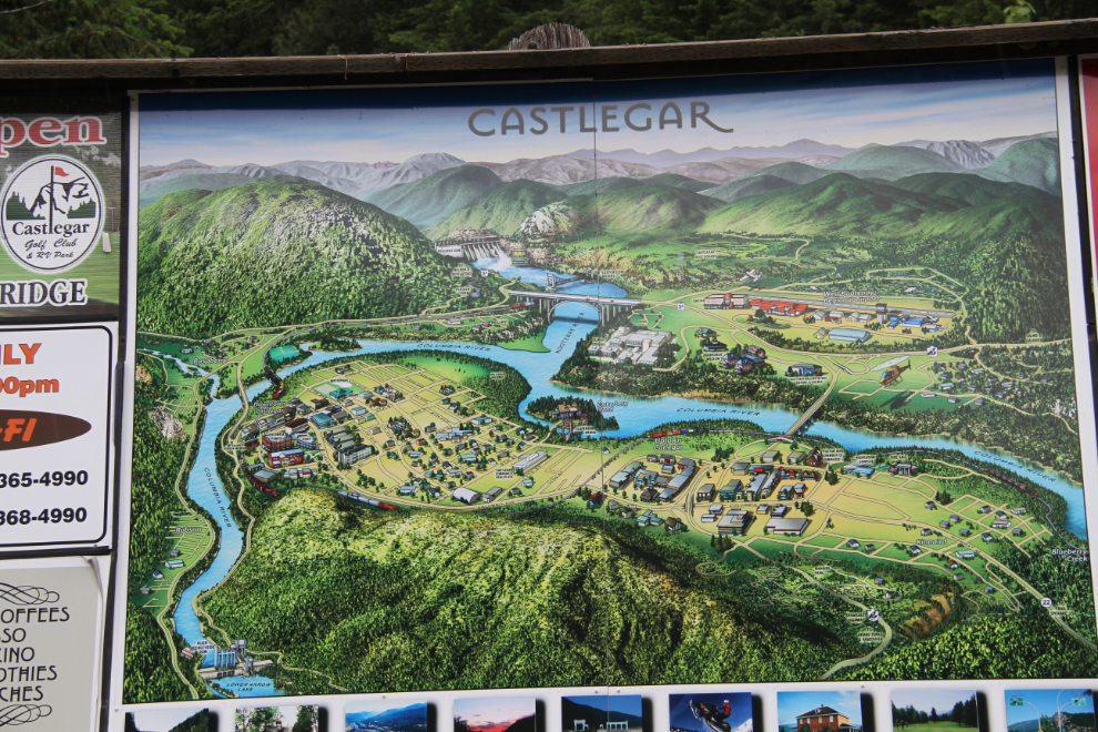 Tourism map of the Castlegar area