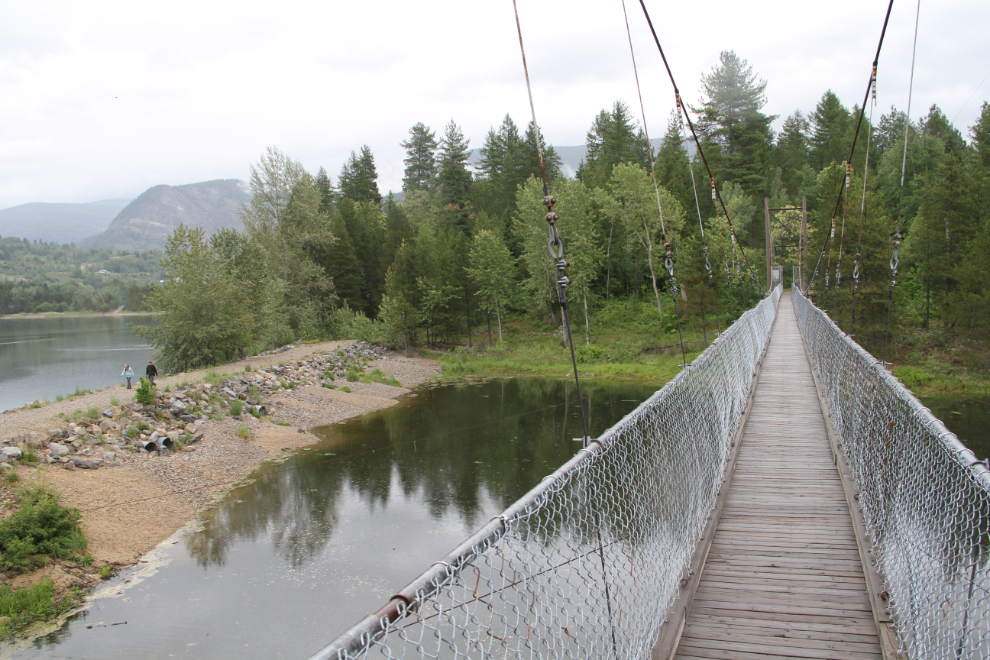 Zuckerberg Island suspension bridge in Castlegar, BC