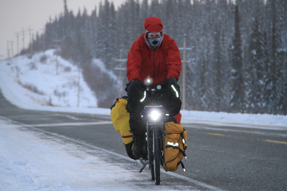 Brek is largely on his own. 20121219-2930.jpg - Brek Boughton cycling through a Yukon winter