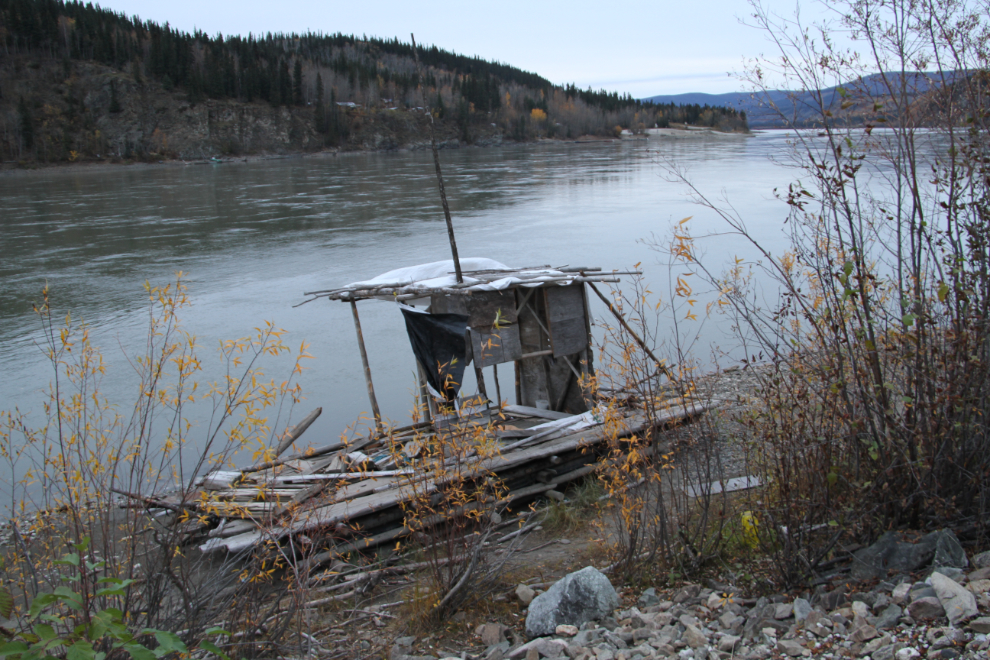 Raft-home along the Yukon River at Dawson