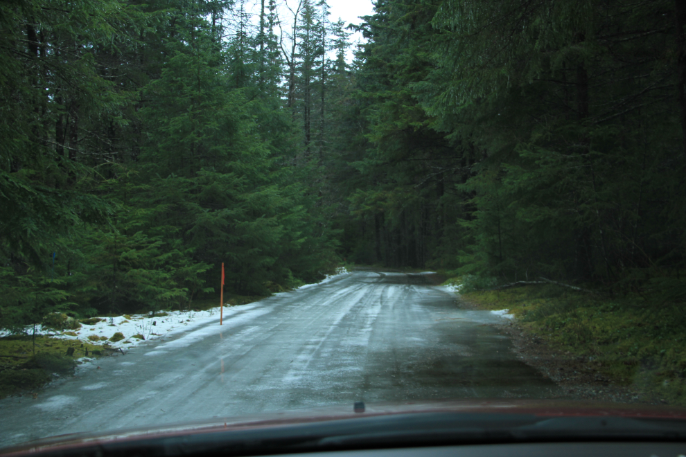 Road to Dyea Flats, covered in thick ice