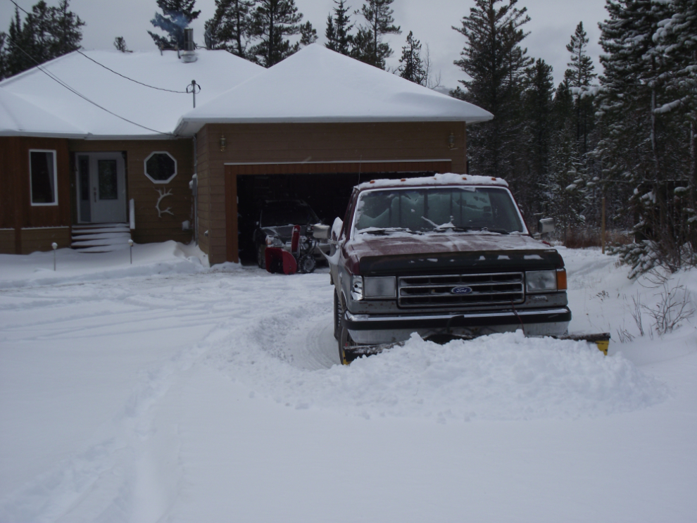 Plowing snow in the Yukon