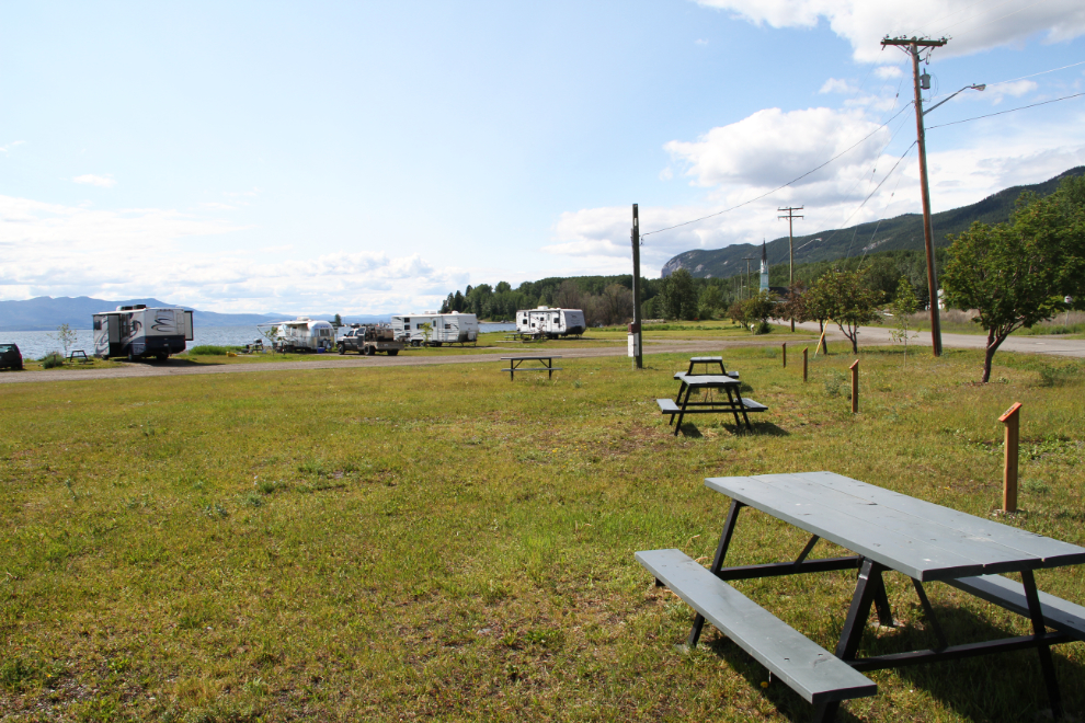 RVs camped at Cottonwood Park in Fort St. James, BC