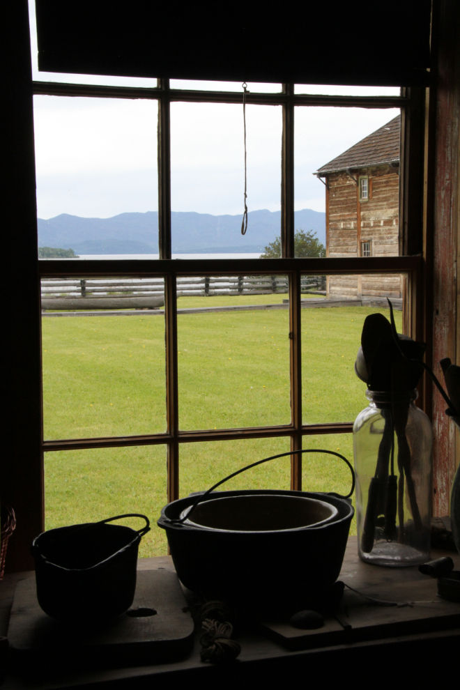 A view out a window at Fort St. James National Historic Site, BC