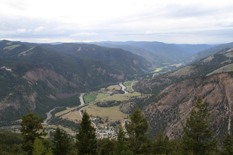 Looking up the Similkameen River valley with Hedley directly below