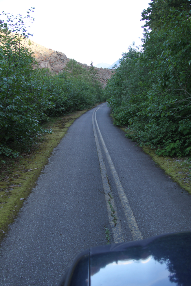 A long-abandoned section of the Hope-Princeton Highway at the Hope Slide