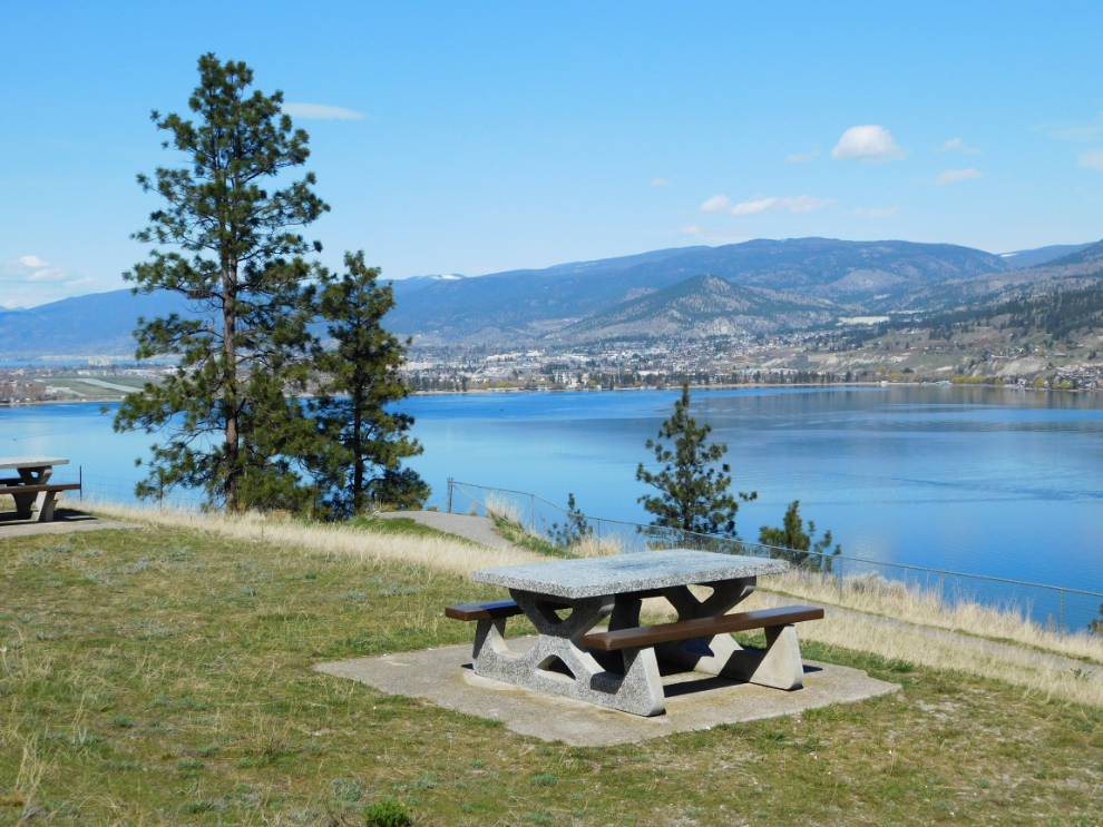 Rest area overlooking Skaha Lake at Penticton, BC