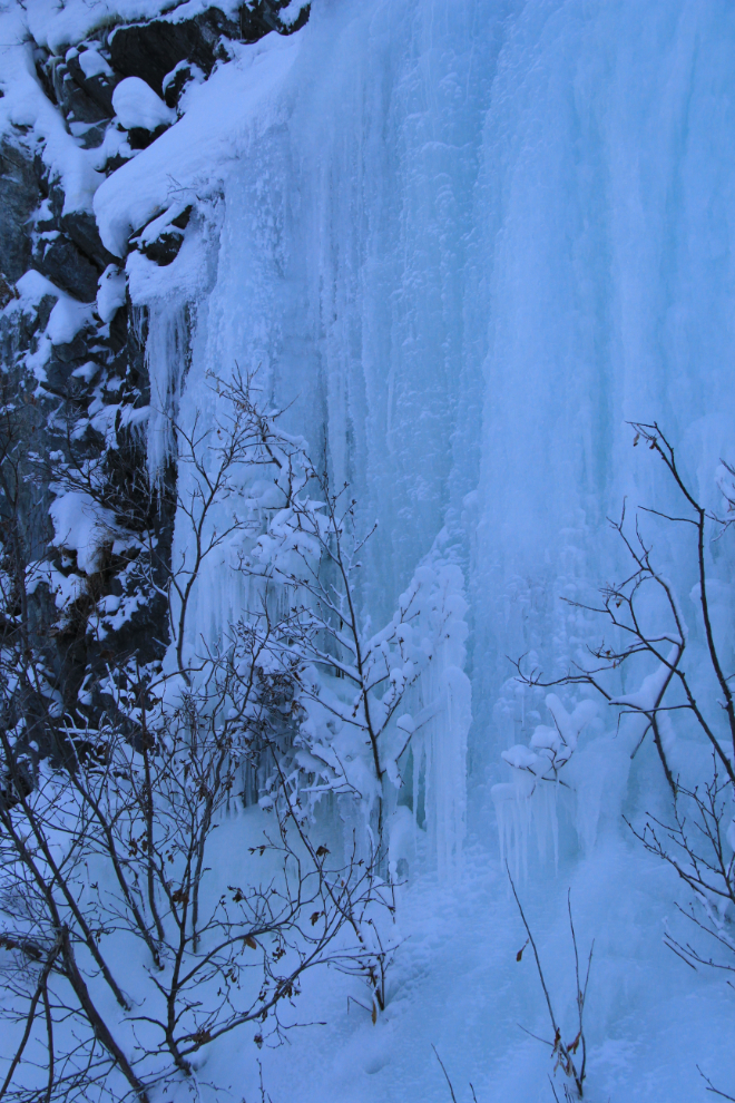 Frozen waterfall along the South Klondike Highway