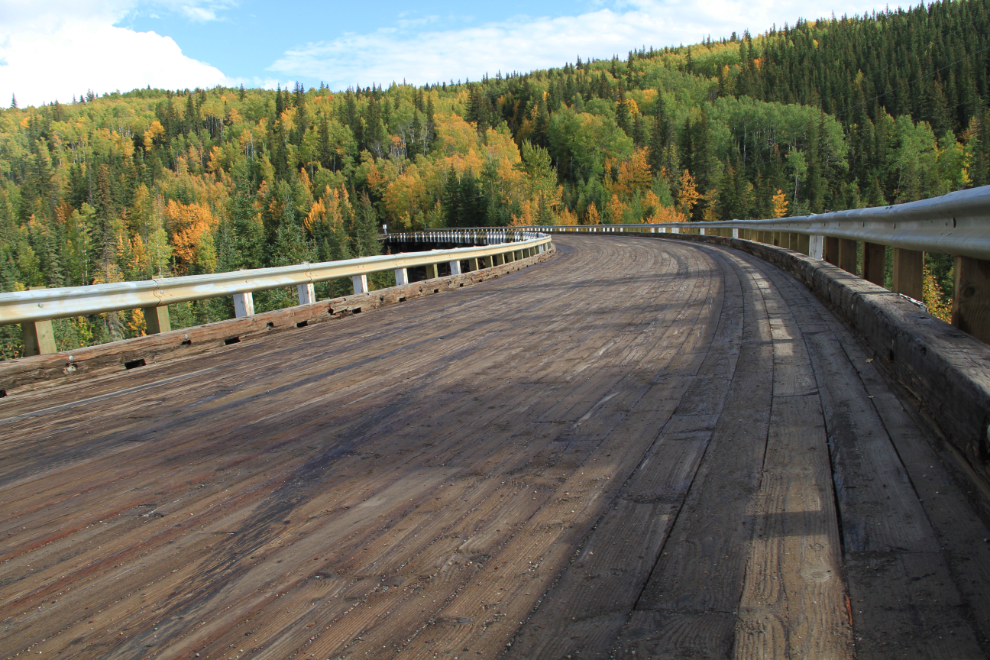 The historic Kiskatinaw curved wooden bridge near Dawson Creek, BC