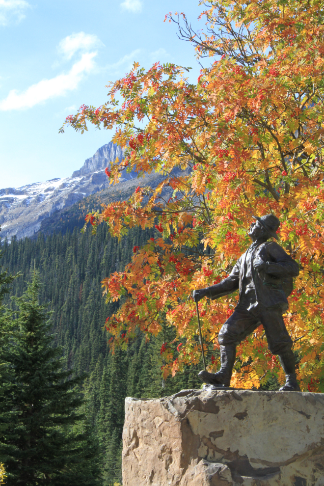 Swiss guides centennial monument at Lake Louise, Alberta