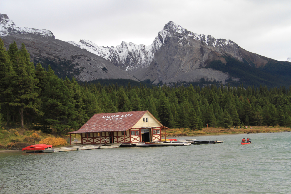 Boathouse at Maligne Lake, Alberta