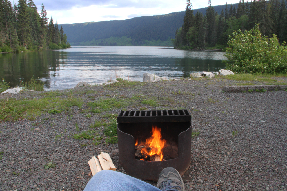 Campfire at Meziadin Lake Provincial Park