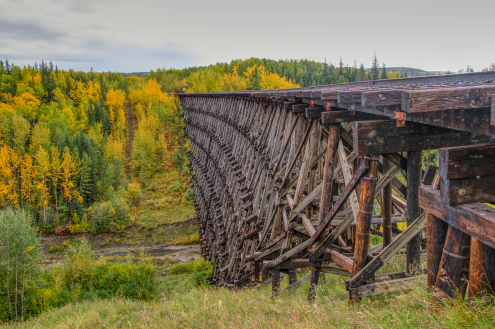 Abandoned Northern Alberta Railway trestle in Pouce Coupe, BC