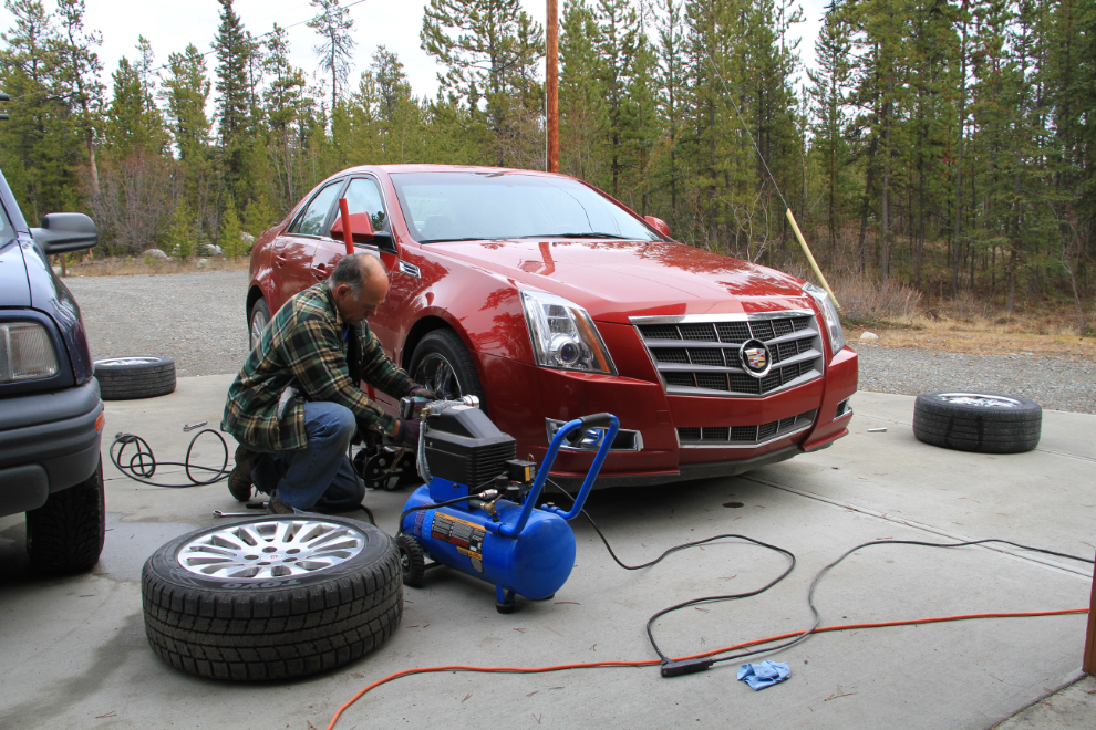 Putting winter tires on my Cadillac CTS