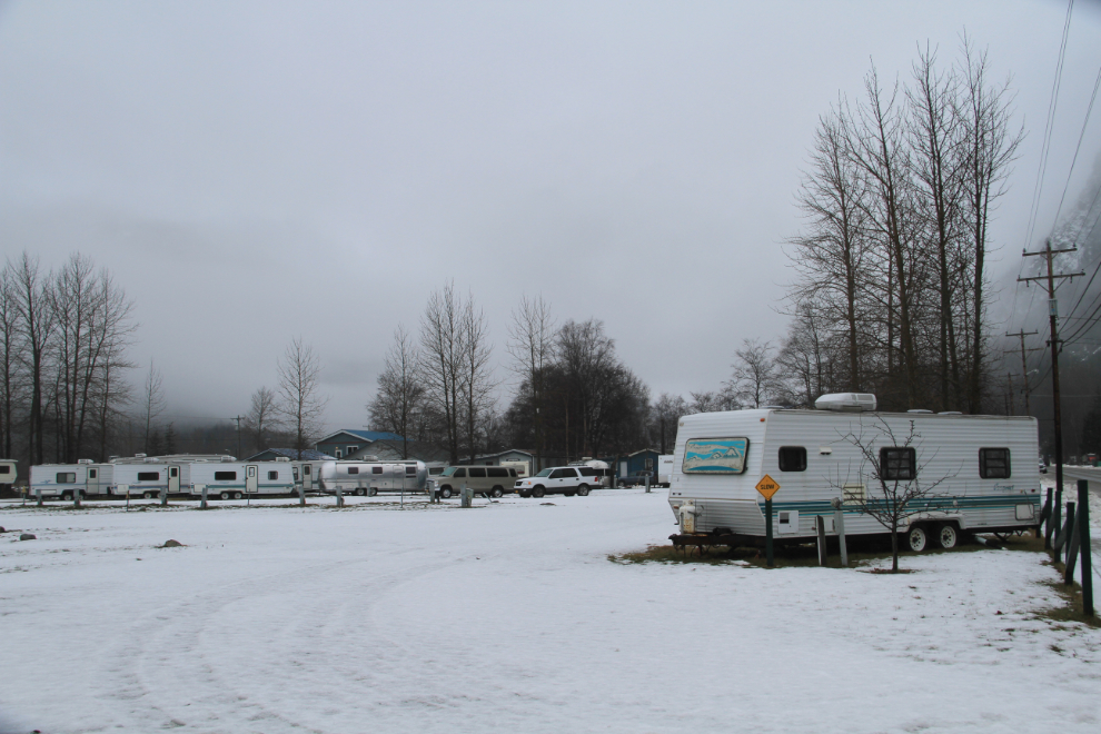 Seasonal staff housing trailers in Skagway