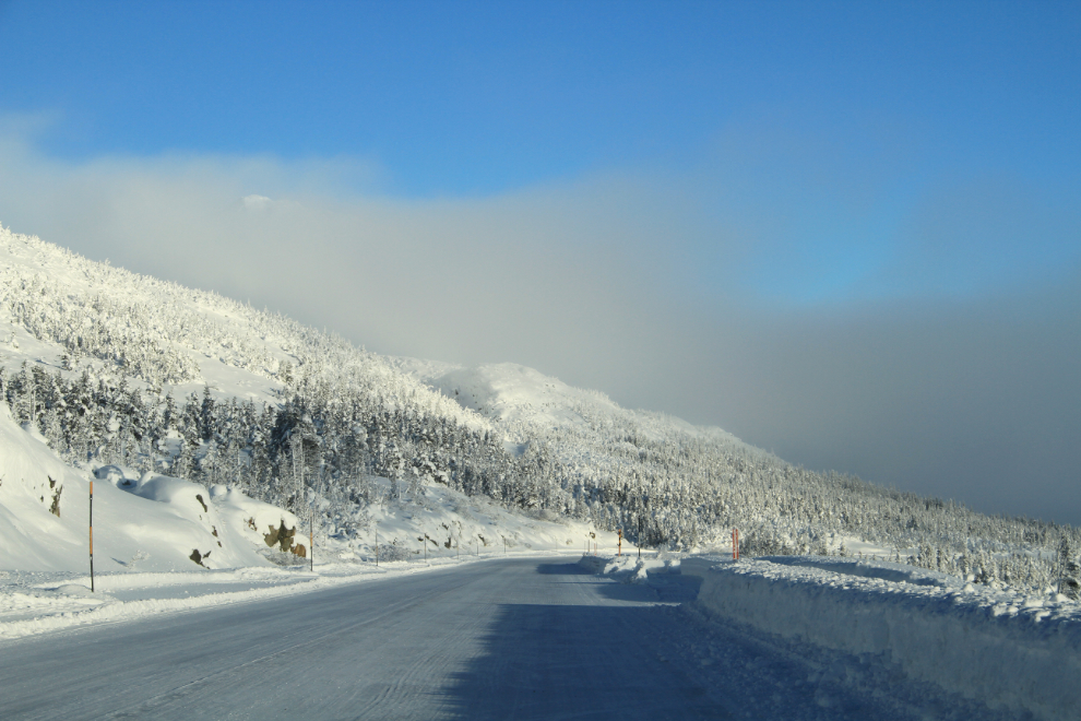 Winter on the South Klondike Highway in the White Pass, BC