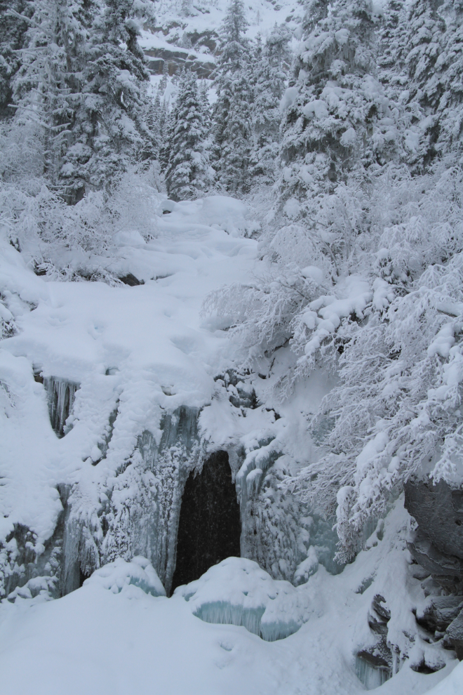 Frozen waterfall on the South Klondike Highway