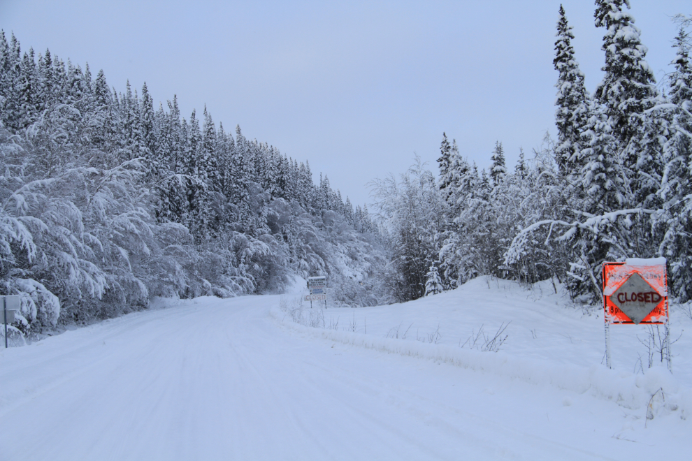 Top of the World Highway at Dawson City, Yukon - in the winter