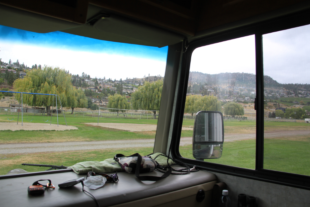 View from our RV at West Bay Beach Resort in West Kelowna