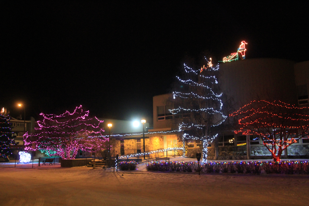 Christmas lights on City Hall - Whitehorse, Yukon