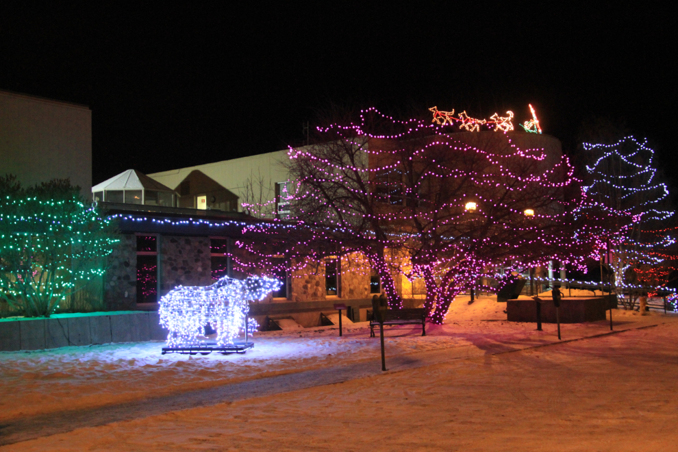 Christmas lights on City Hall - Whitehorse, Yukon