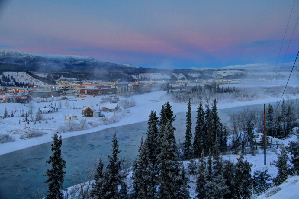 The Yukon River and Shipyards Park on a cold Winter Solstice morning